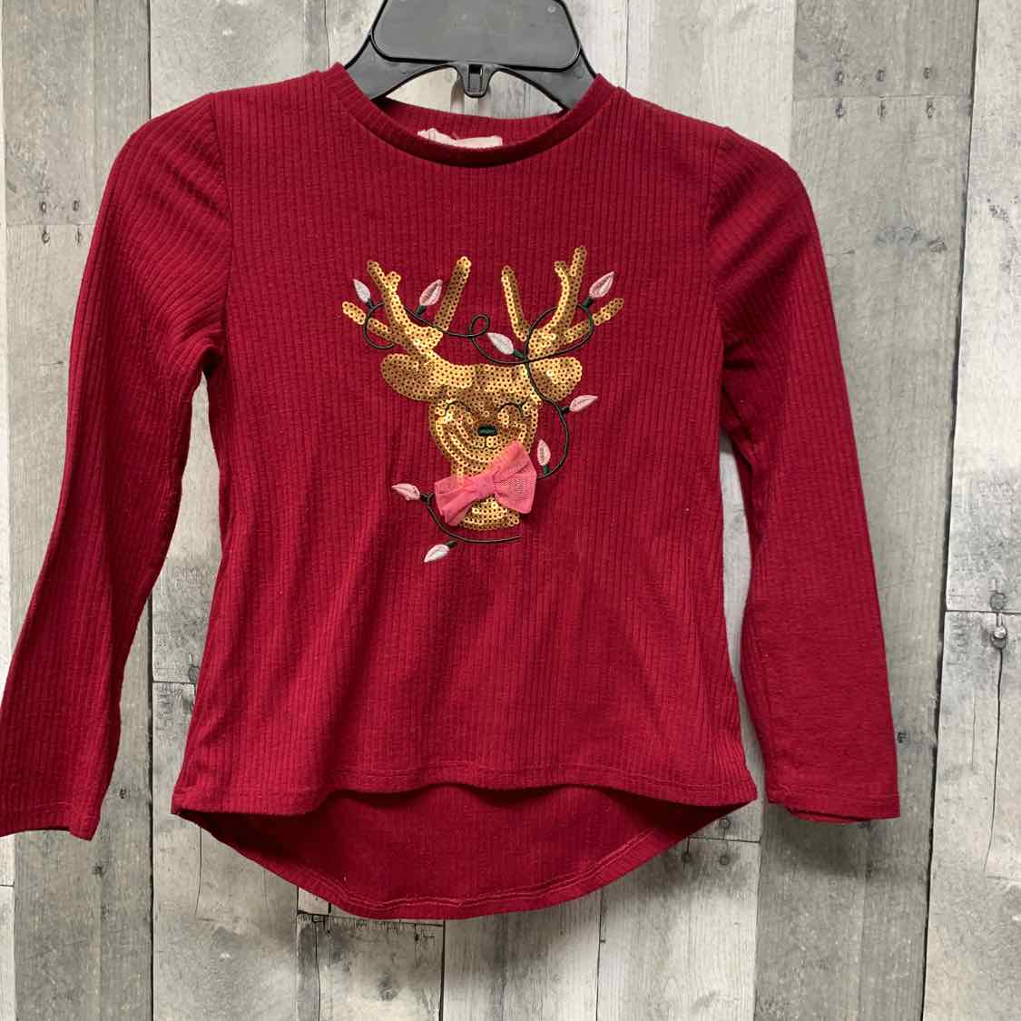 Size 5 Burgundy/Gold Young Hearts Long Sleeve Shirt