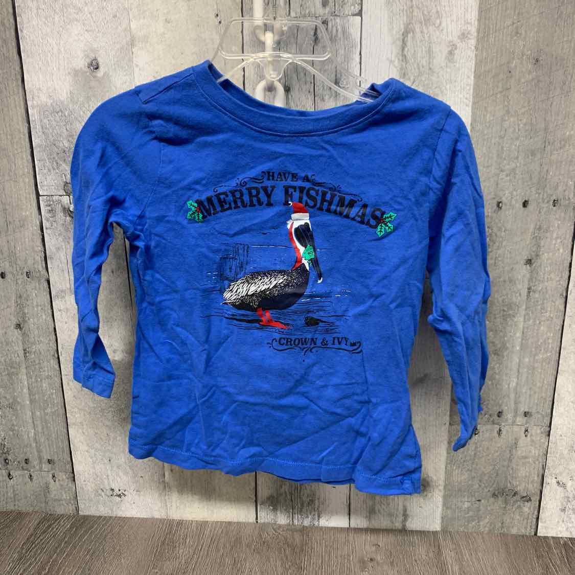 Size 2T Blue Print Crown & Ivy Long Sleeve Shirt