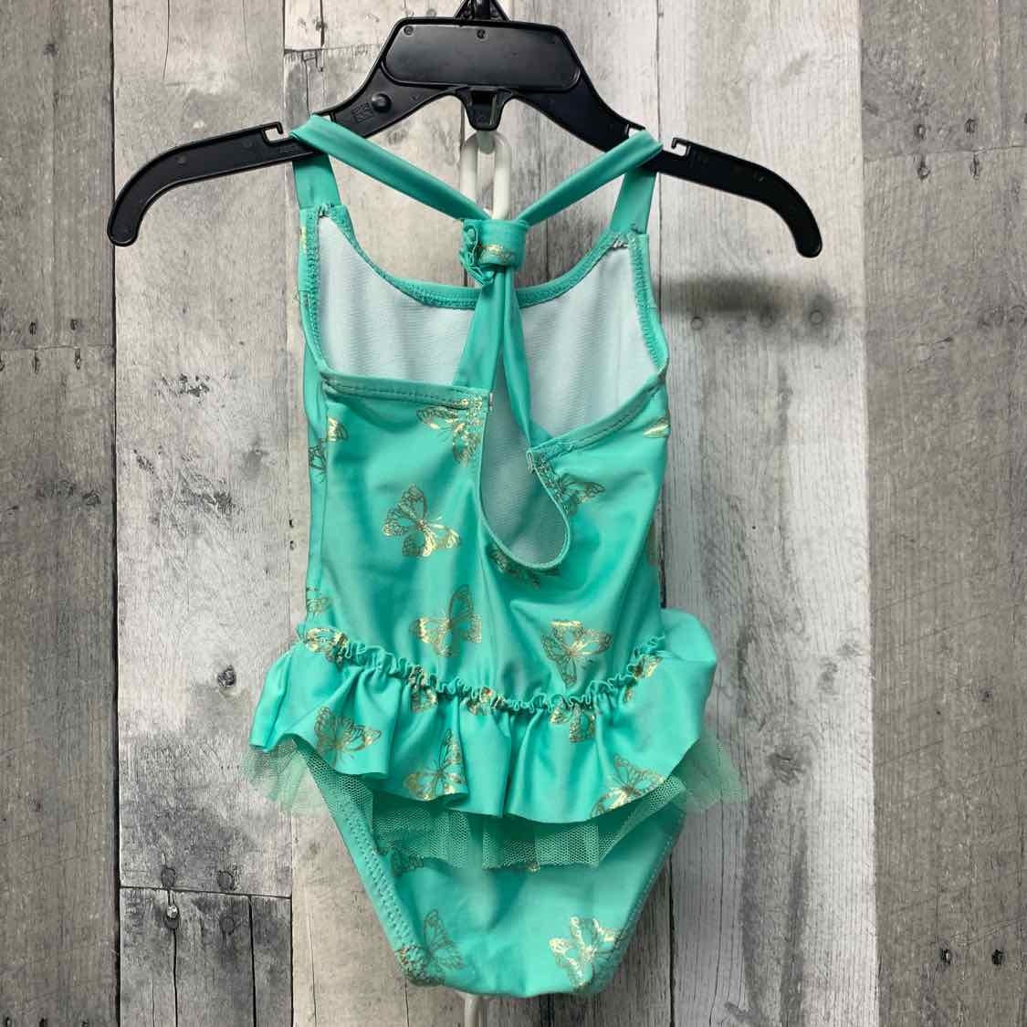 Size 12 Months Teal/Gold B Brand Swim Suit - 1pc
