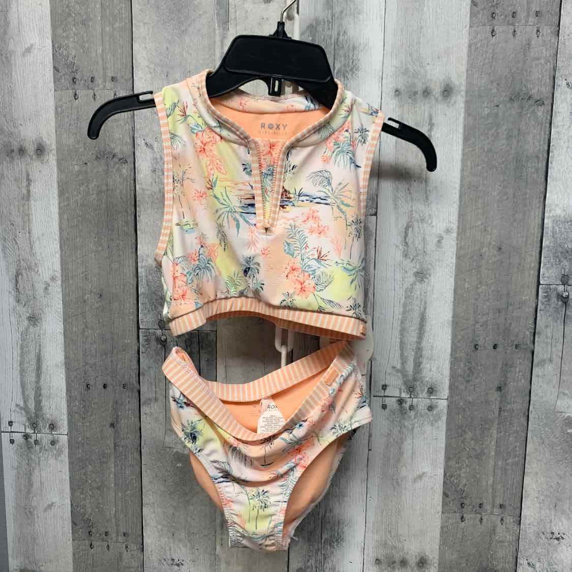 Size 10 Peach Print Roxy Swim Suit - 2pc+