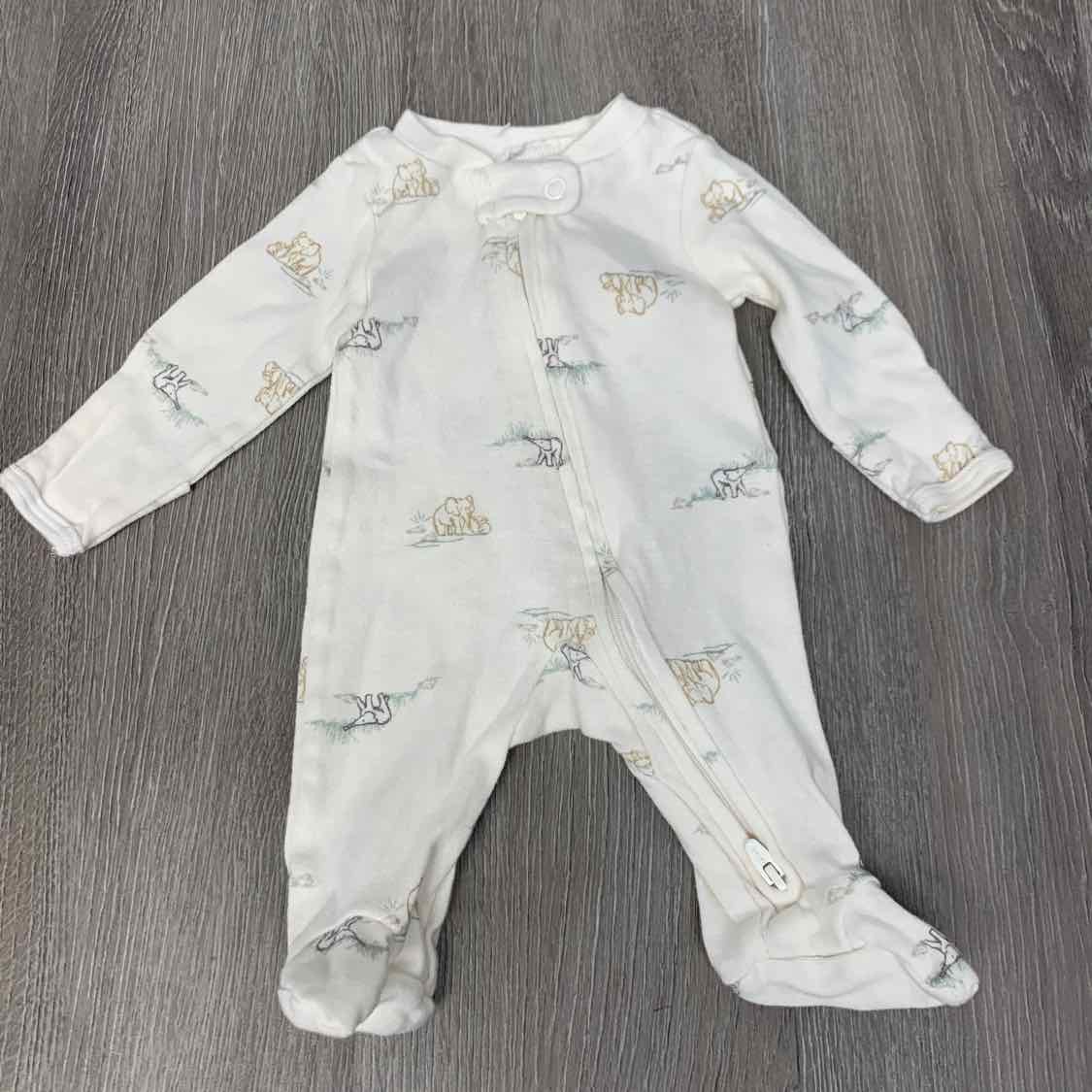 Size Preemie Ivory Print Carter's Footy PJs