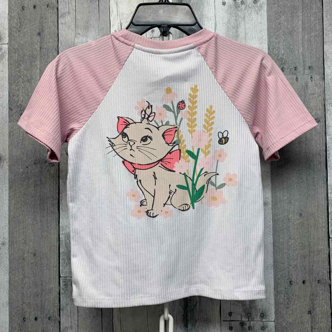 Size 6 White/Pink Disney T Shirt