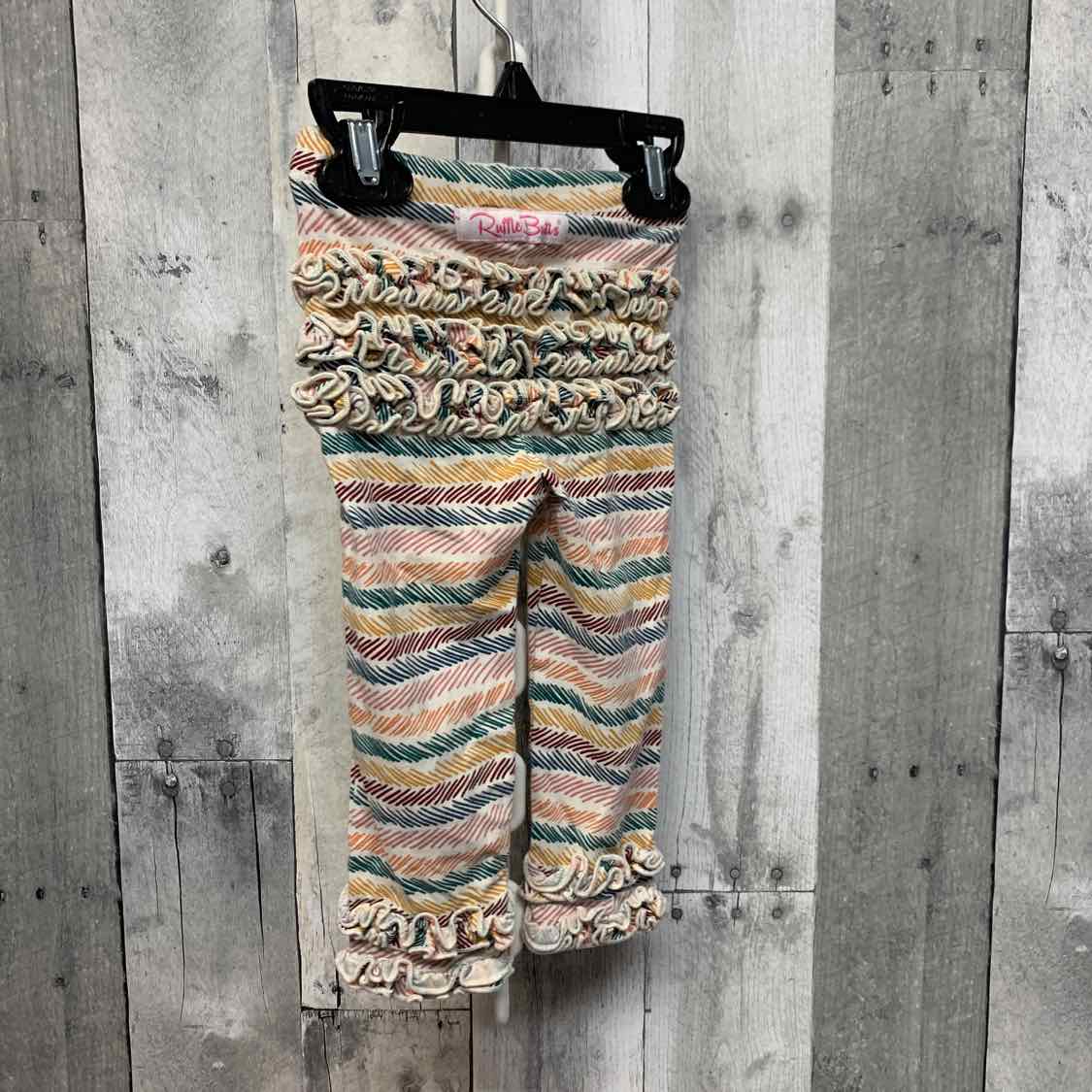 Size 24 Months White Print Ruffle Butts Leggings