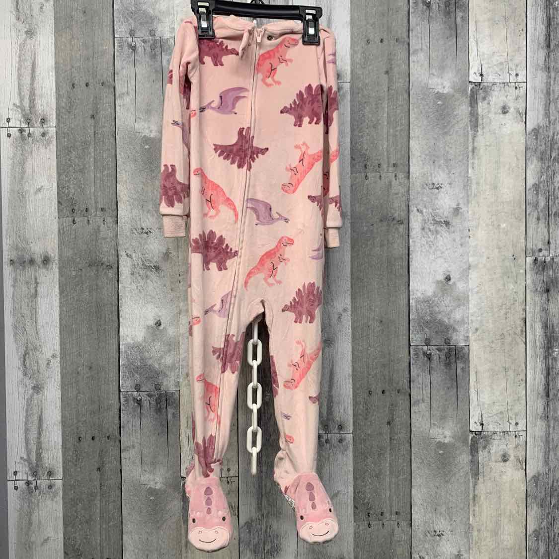 Size 2T Pink Print Carter's Footy PJs