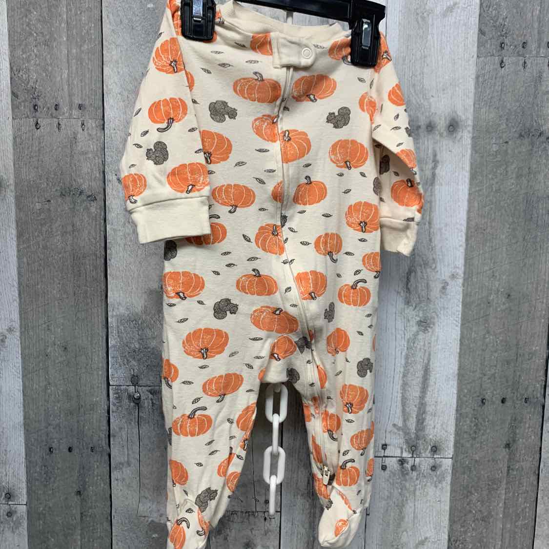 Size 6 Months Tan Print Carter's Footy PJs