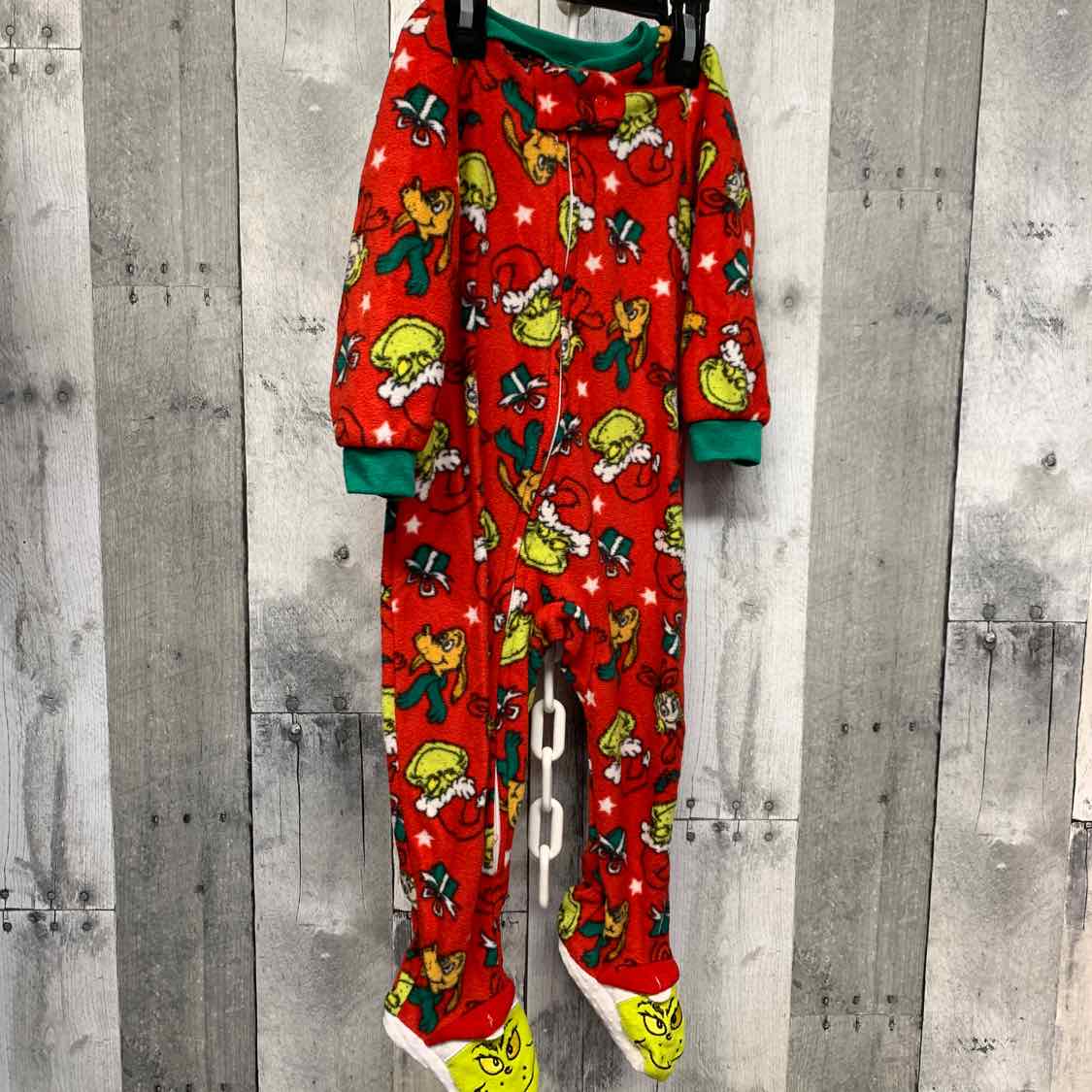Size 12 Months Red/Green Dr Seuss Footy PJs