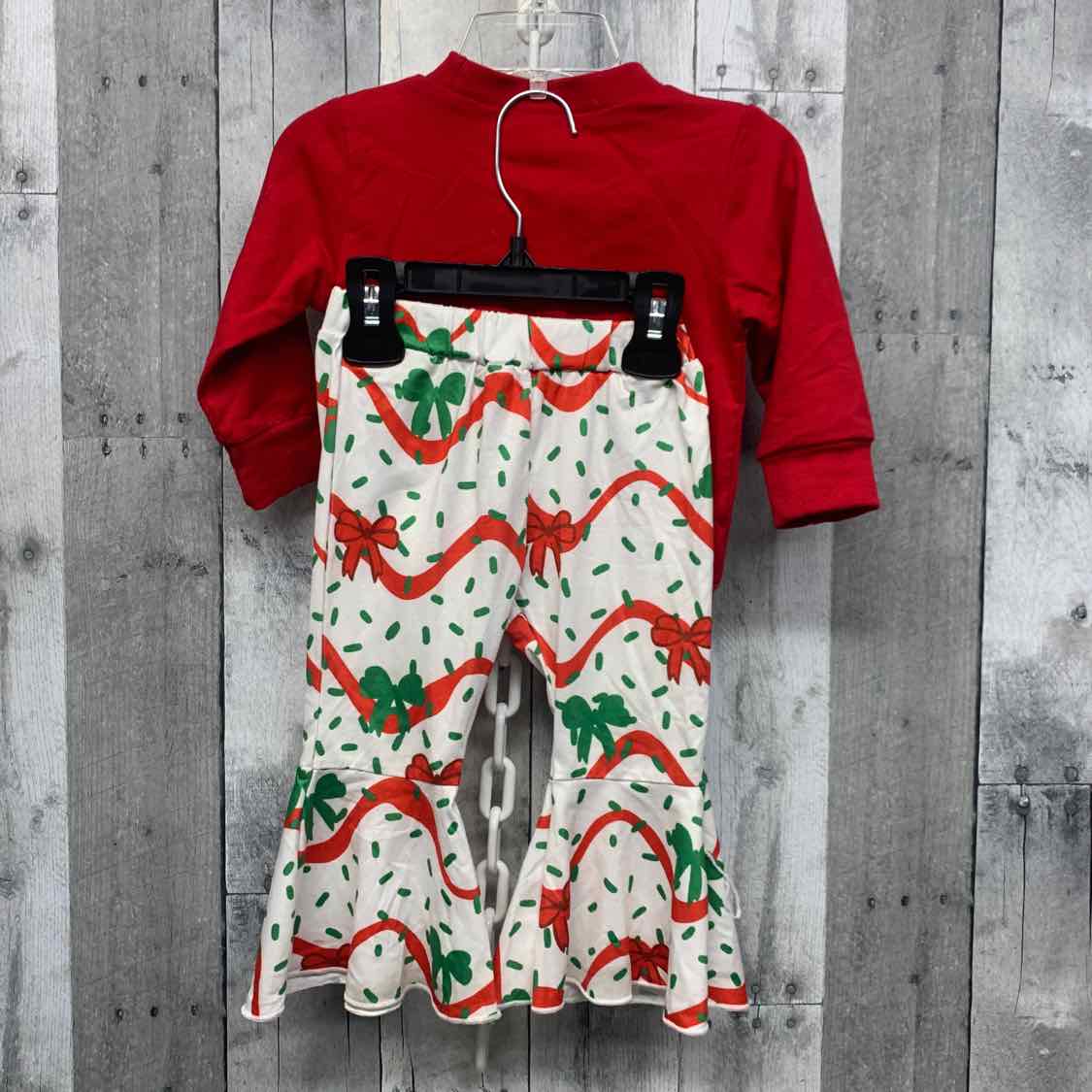 Size 6-12 Months Red/White B Brand Shirt/Leggings