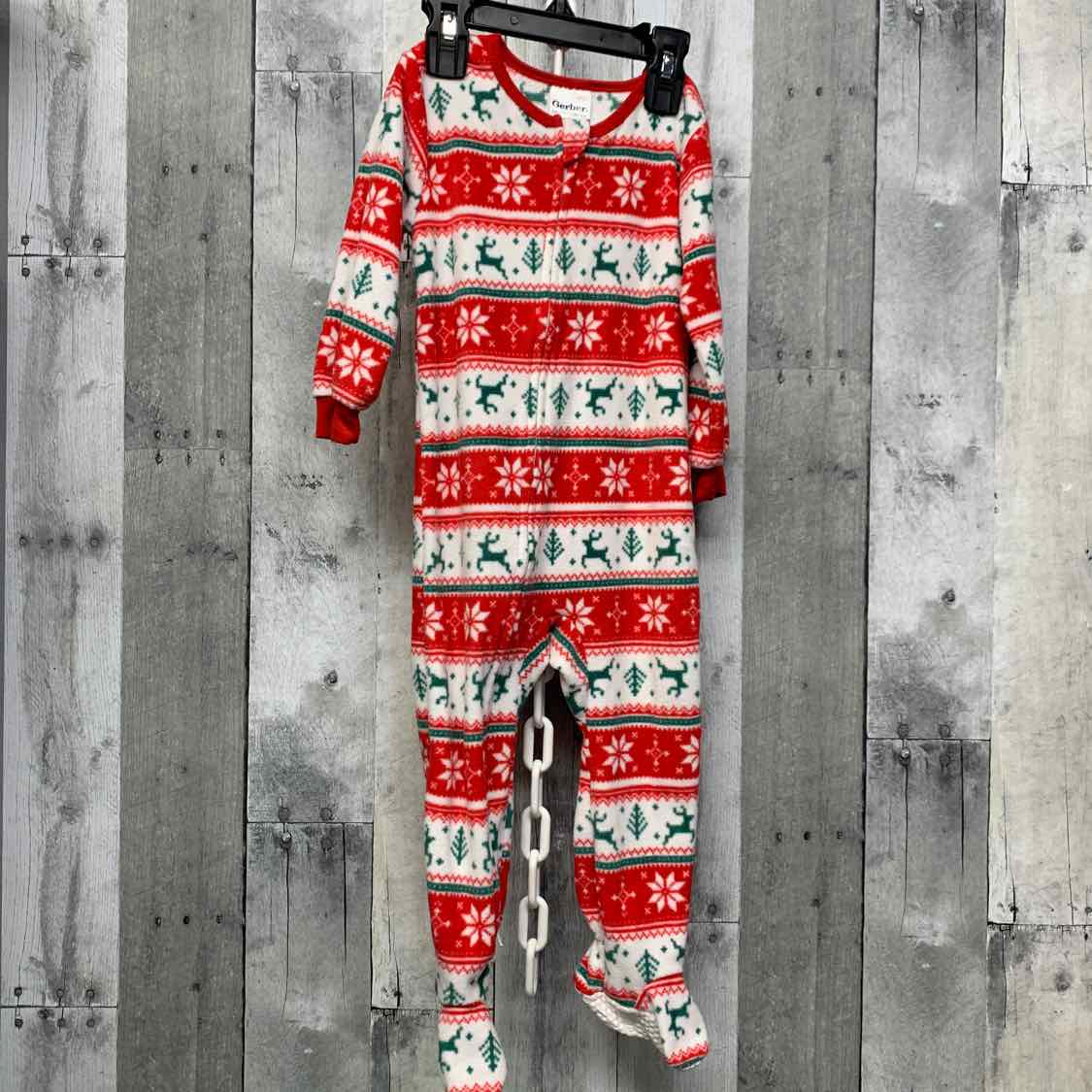 Size 18 Months Red/White Gerber Footy PJs