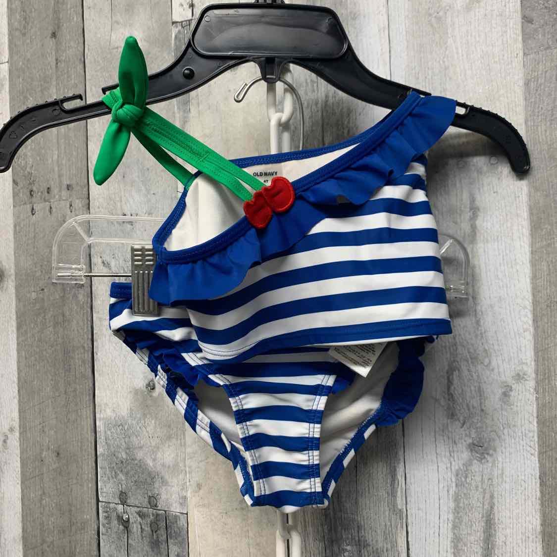 Size 4T Blue Striped Old Navy Swim Suit - 2pc+
