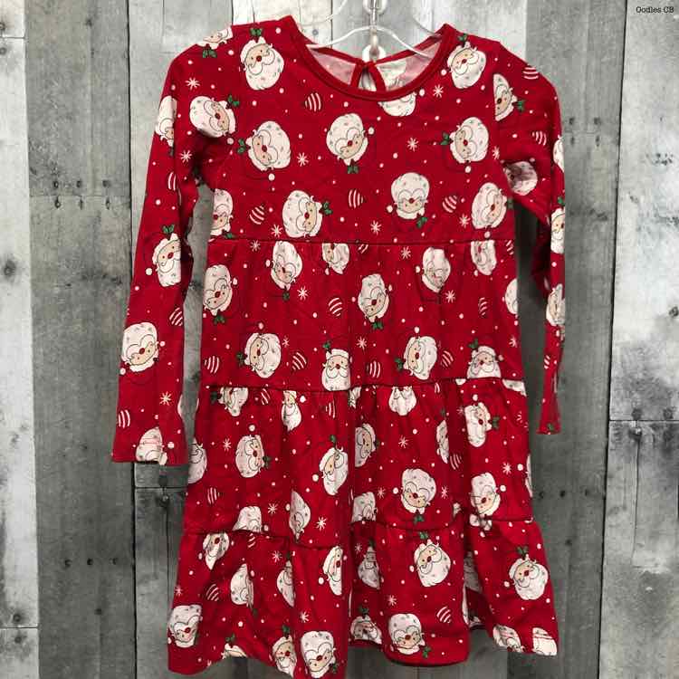 Size 5 Red Print B Brand LS Dress
