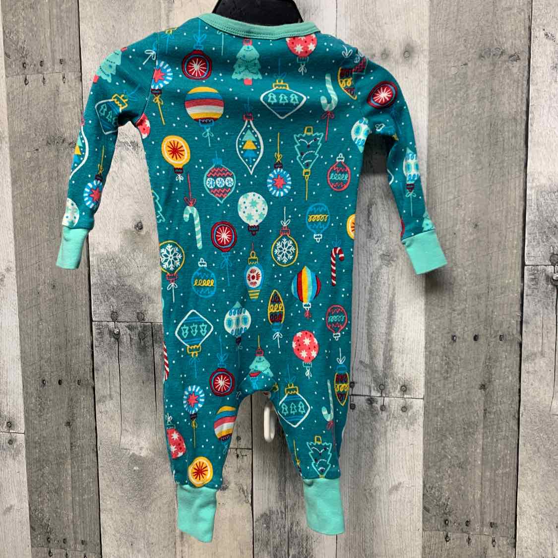 Size 3-6 Months Teal Print Lands' End Footy PJs