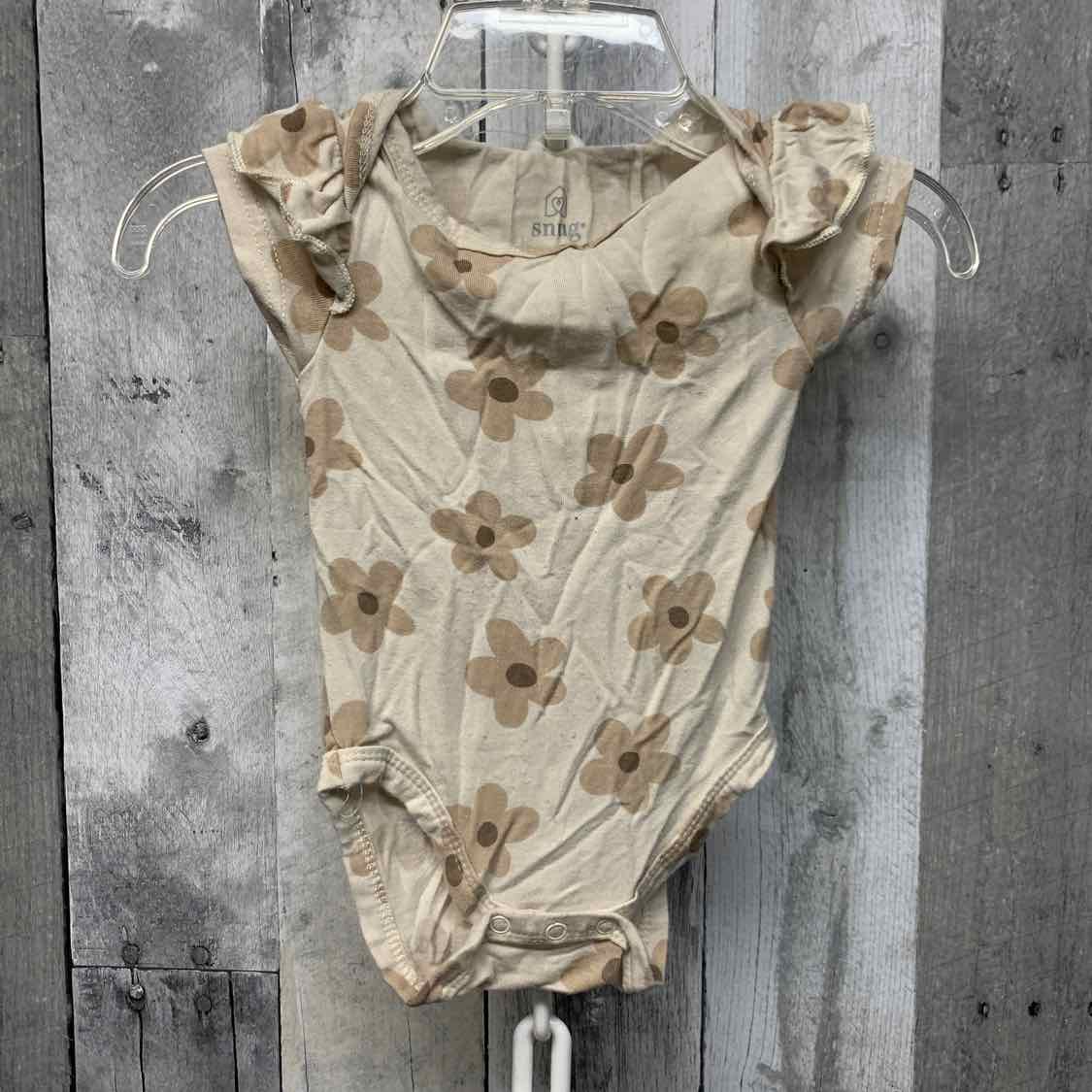 Size 0-3 Months Tan Print Bamboo Bodysuit