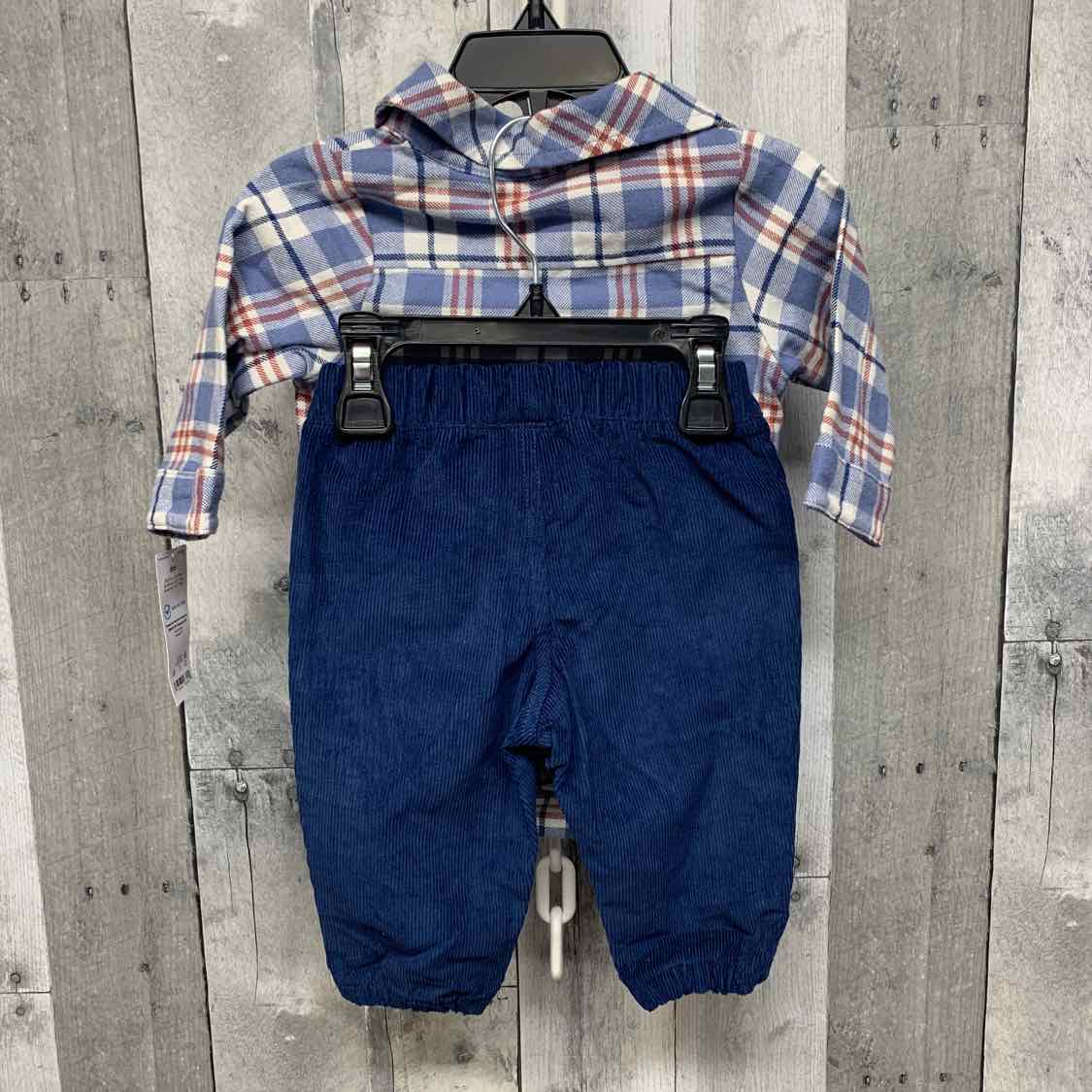 Size 6 Months Navy Plaid Carter's Shirt/Pants