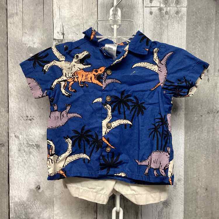Size 3 Months Blue/Tan Carter's Shirt/Shorts - OodlesCB