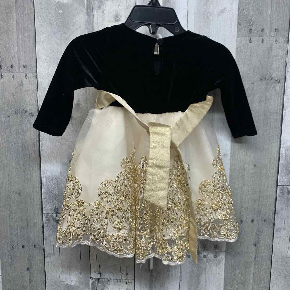 Size 3-6 Months Black/Gold Rare Editions Dress - Party