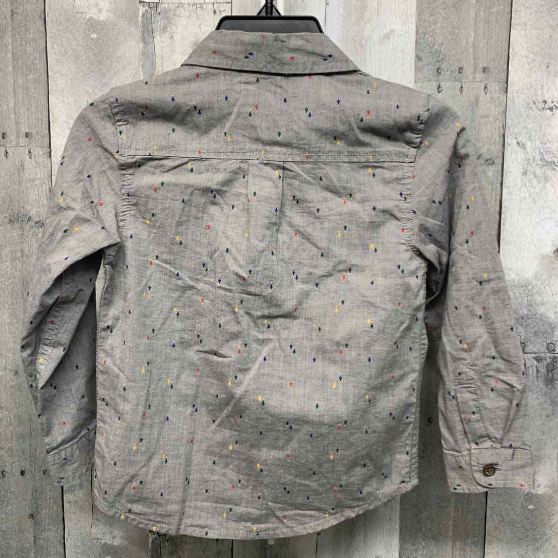 Size 5T Gray Print Cat & Jack LS Button Up