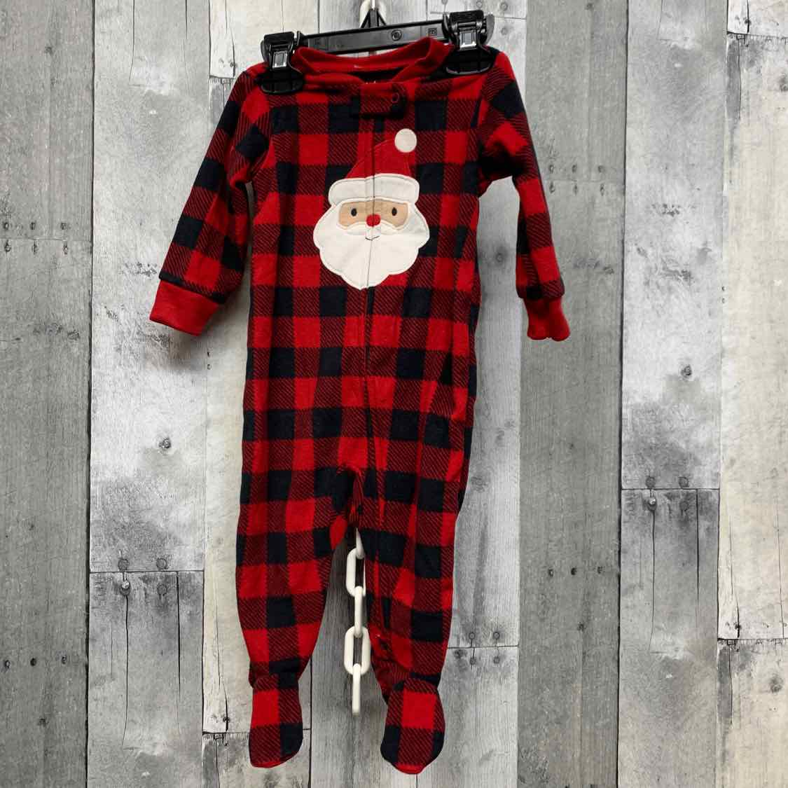 Size 3-6 Months Red Plaid Child of Mine Footy PJs