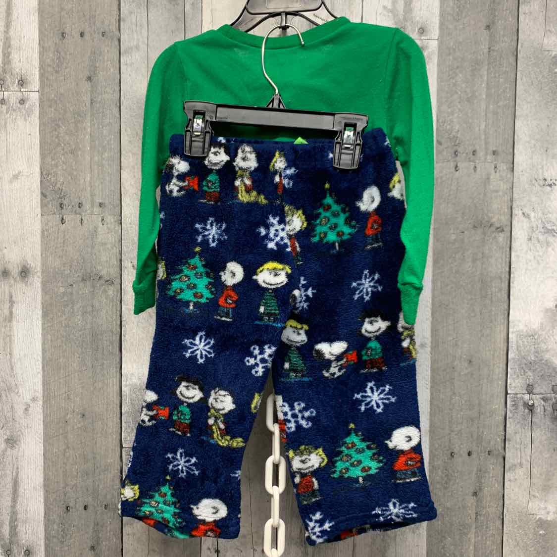 Size 3T Green/Blue Peanuts 2pc PJs