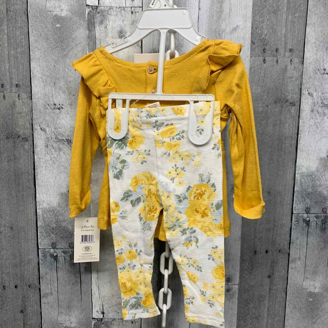 Size 3-6 Months Yellow/White Laura Ashley Shirt/Leggings