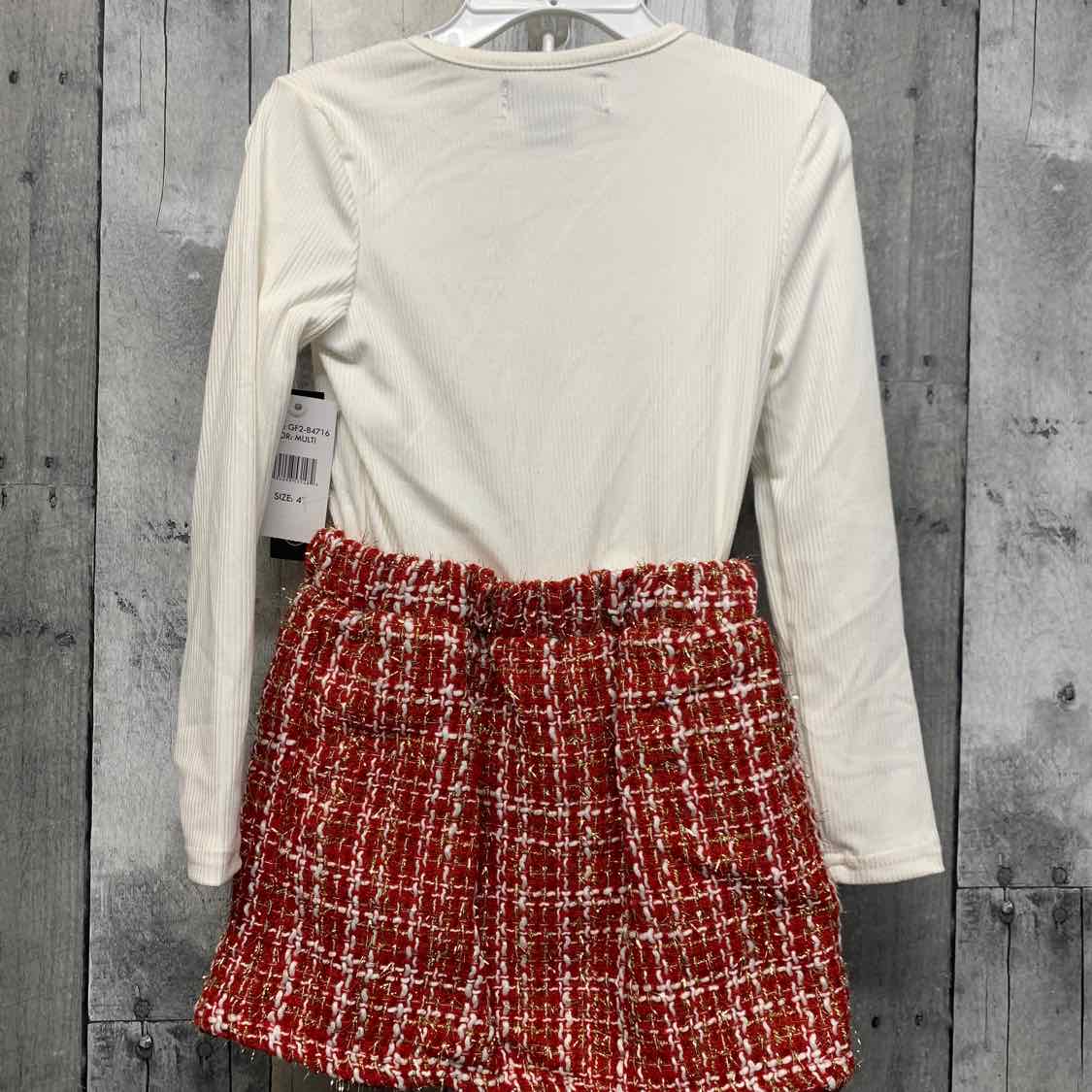 Size 4T White/Red B Brand Dress