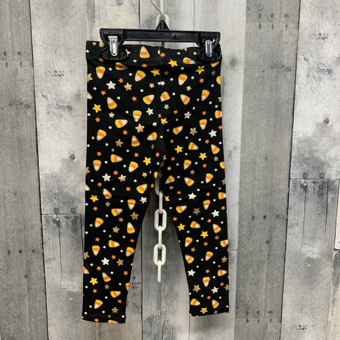 Size 2T Black Print Holiday Brands Leggings