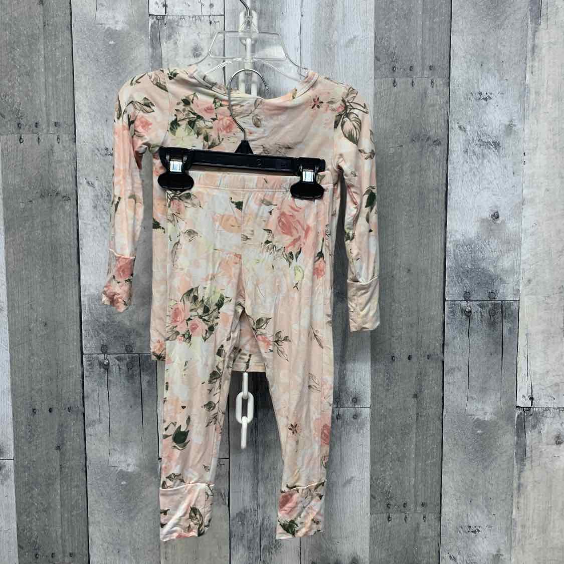 Size 18-24 Months Pink Floral Print Posh Peanut 2pc PJs