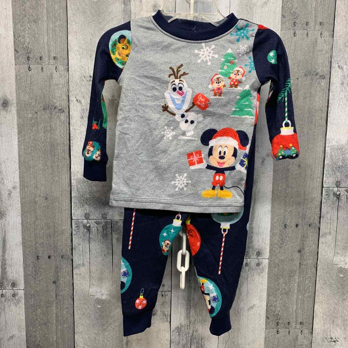 Size 2T Navy/Gray Disney 2pc PJs