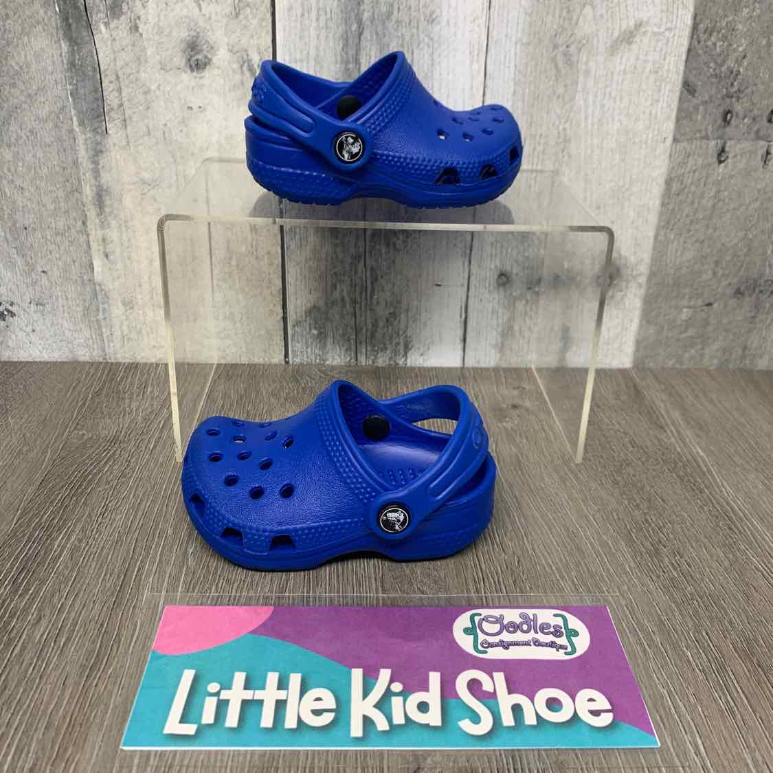 Size 2 Blue Crocs Water Shoes