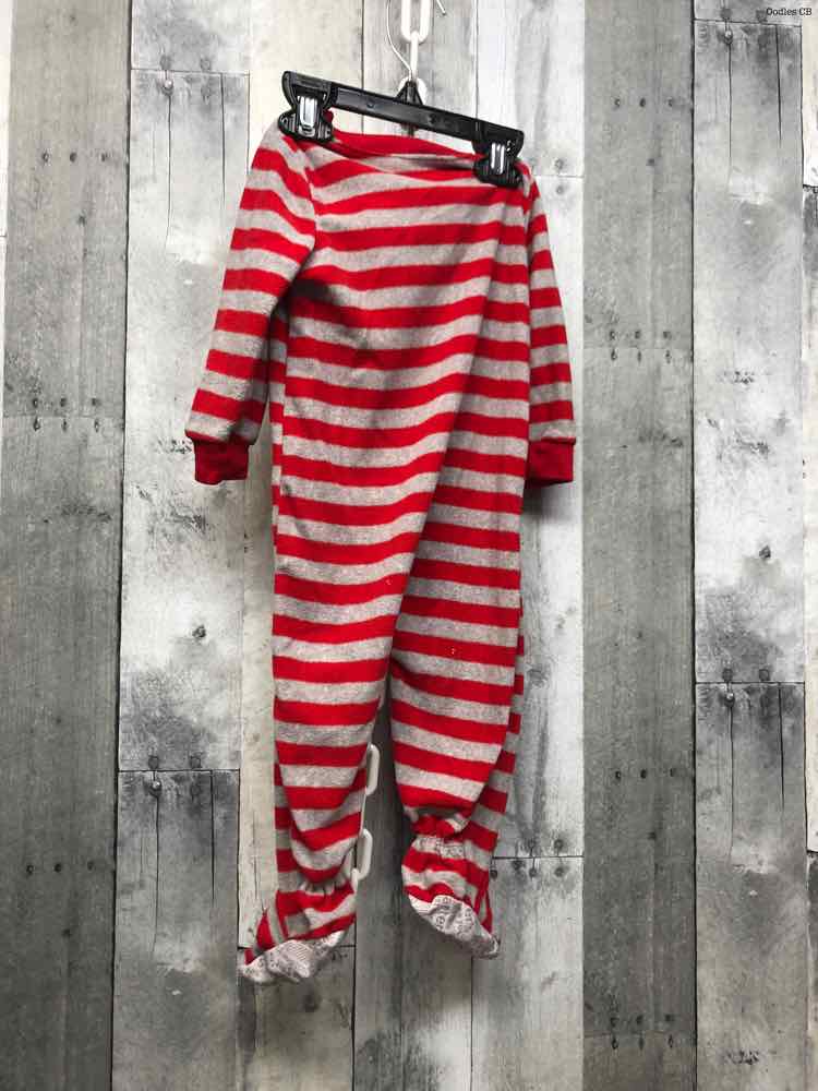 Size 12 Months Red/Gray Just One You Footy PJs