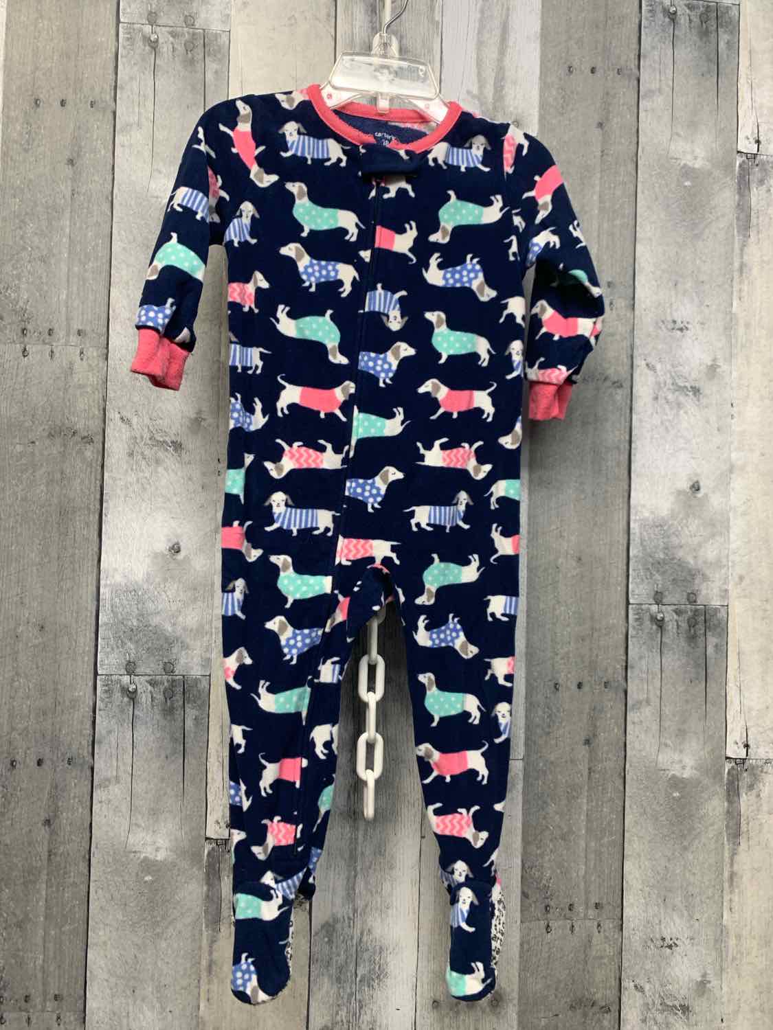 Size 18 Months Navy Print Carter's Footy PJs