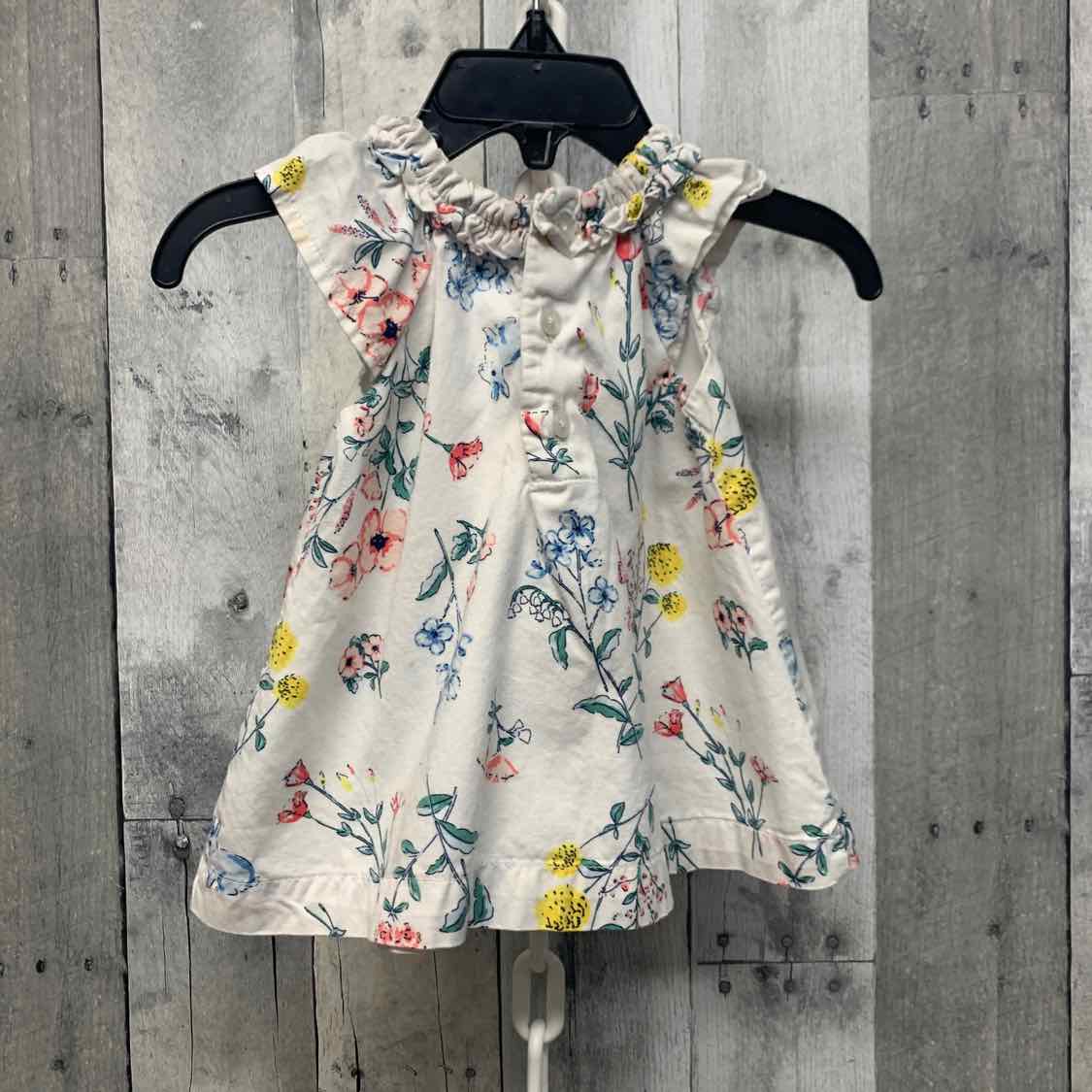 Size 3 Months White Floral Print Carter's Dress - OodlesCB