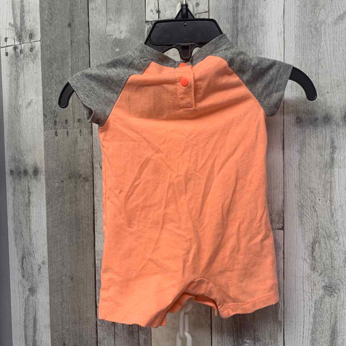 Size Newborn Orange/Gray Hurley Romper - OodlesCB