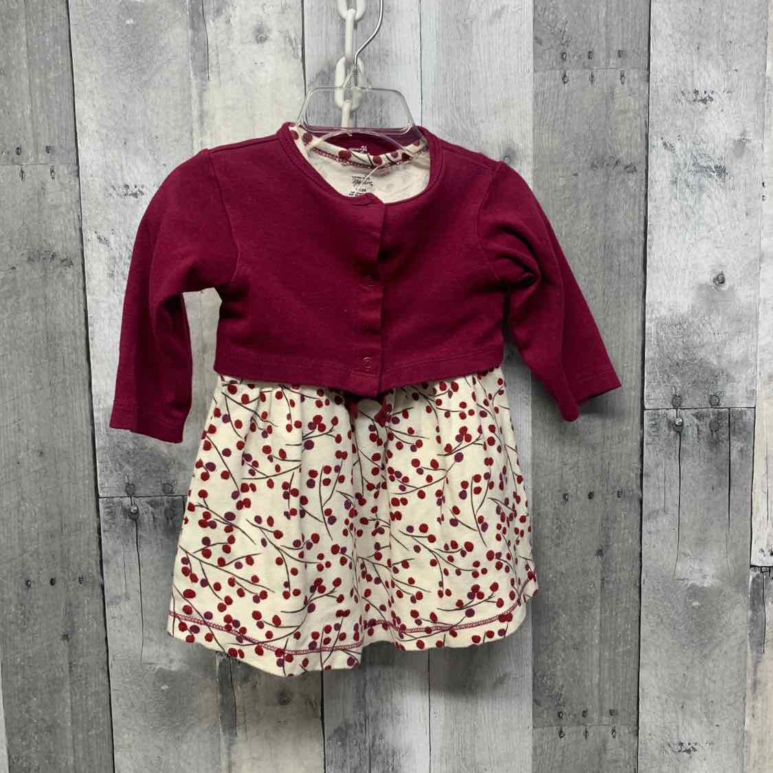 Size 9-12 Months Purple/White B Brand 2pc Dress