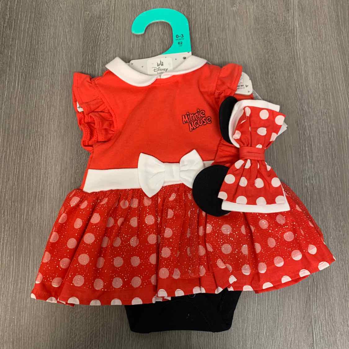 Size 0-3 Months Red/Black Disney Romper - OodlesCB