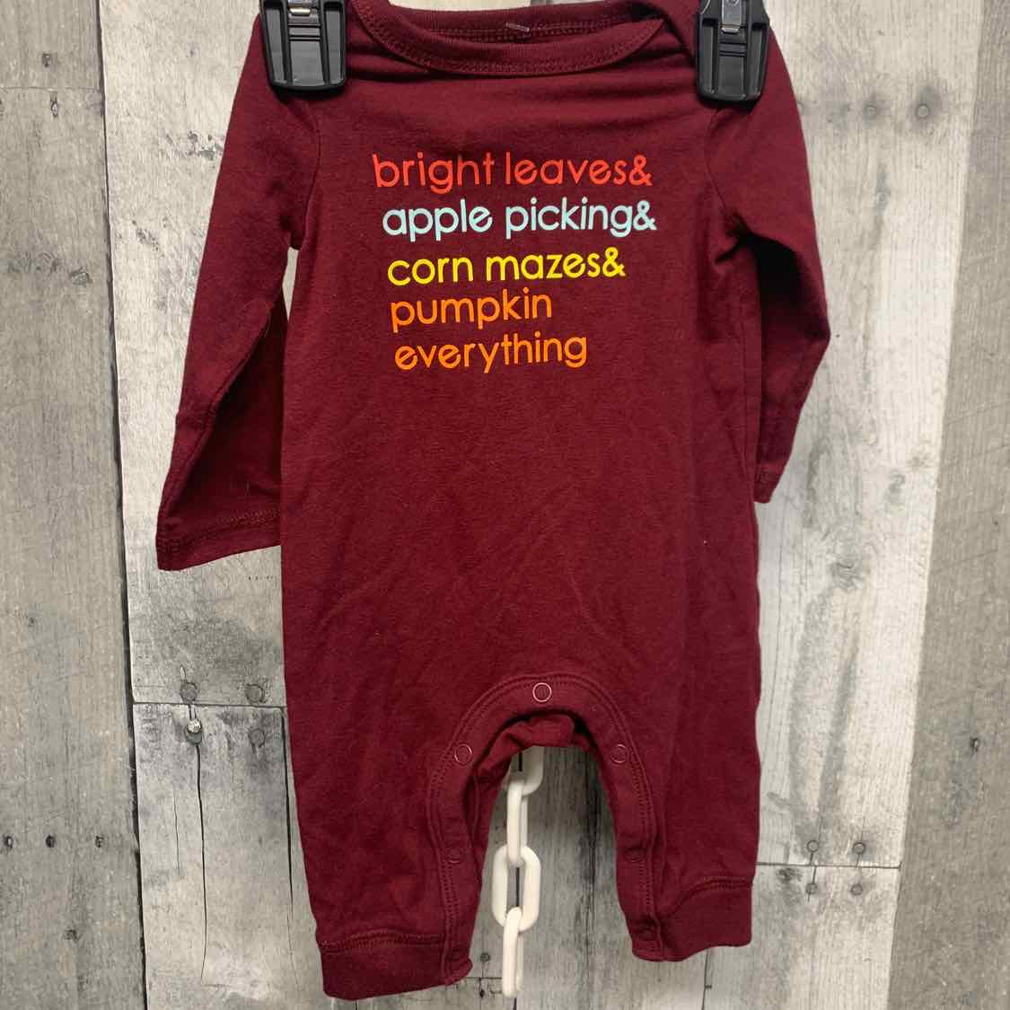 Size Newborn Burgundy Cat & Jack Romper