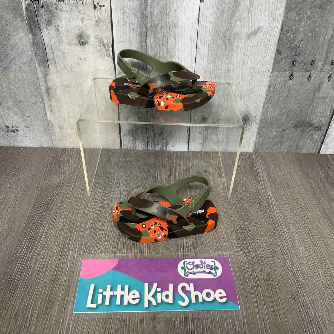 Size 5 Green Print Mini Melissa Sandals