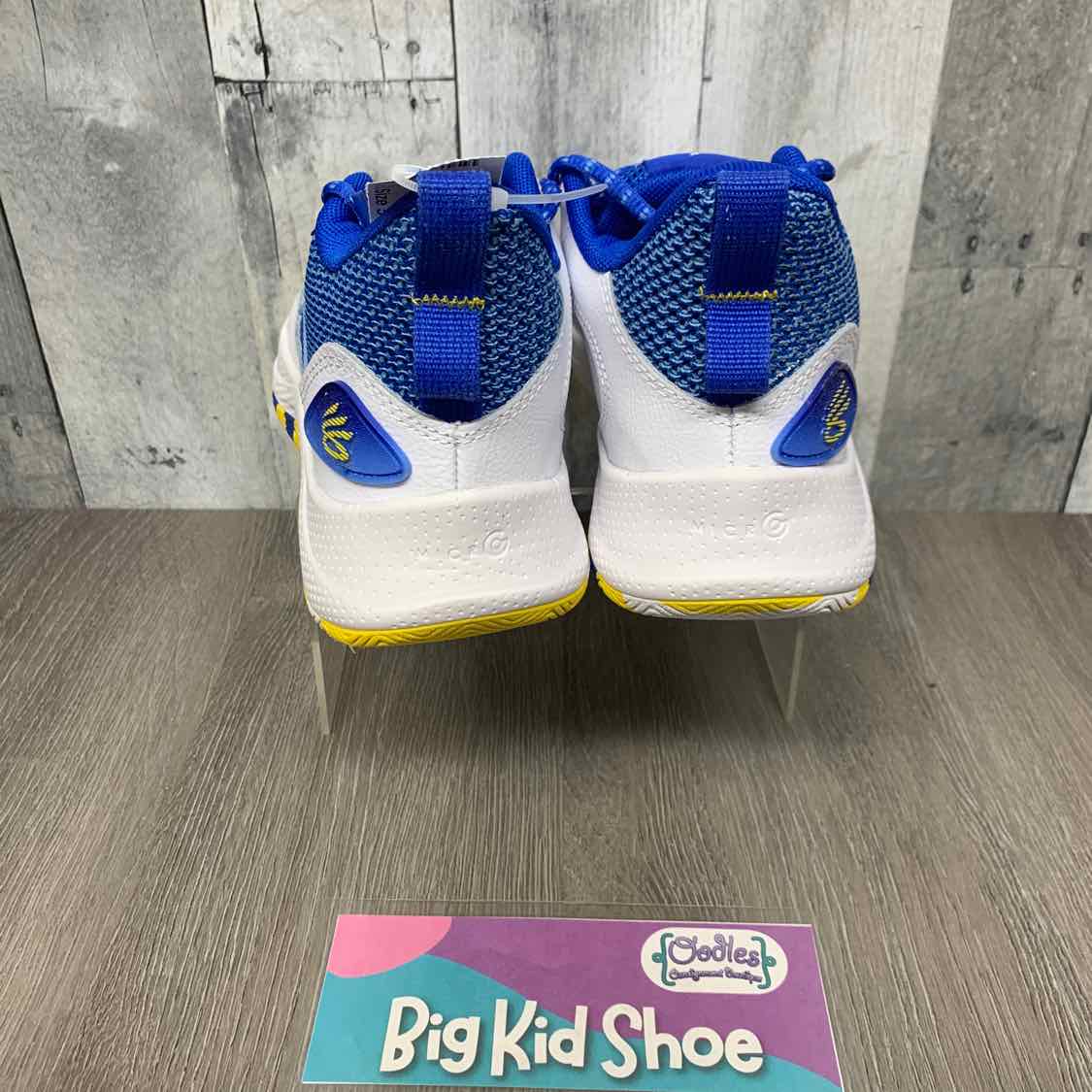 Size 5 Blue/Yellow Sport Brand Sneakers