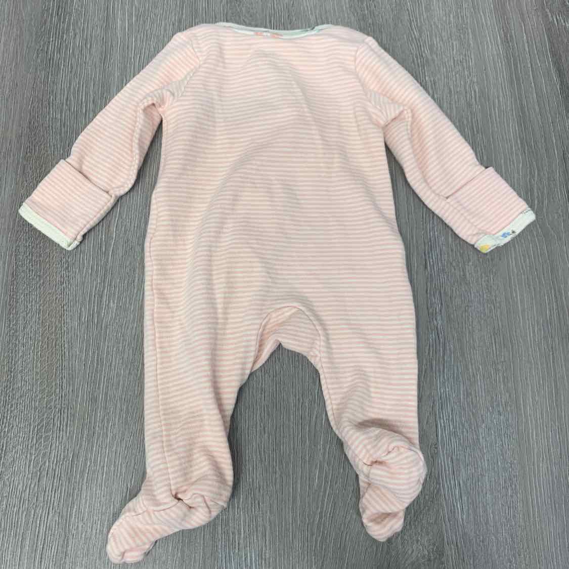 Size Preemie Ivory/Pink Carter's Footy PJs