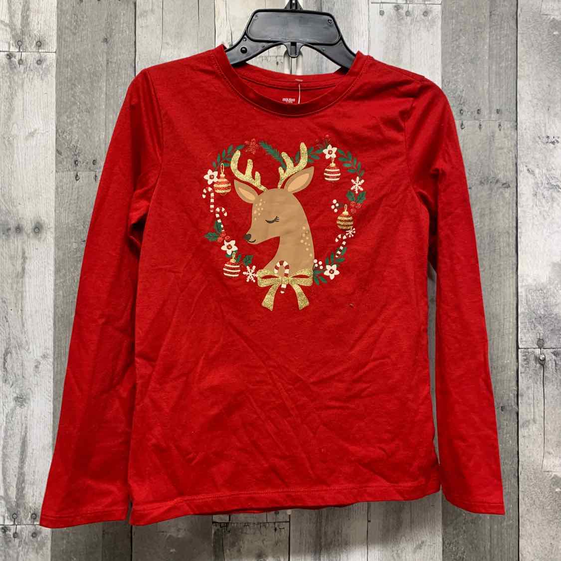 Size 10/12 Red Graphic Holiday Brands Long Sleeve Shirt - OodlesCB