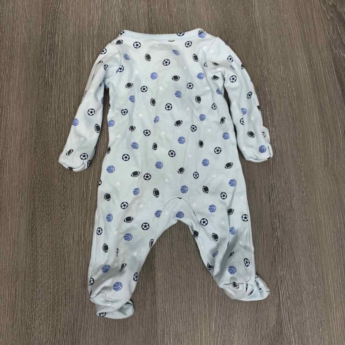 Size Preemie Blue Print Simple Joys Footy PJs