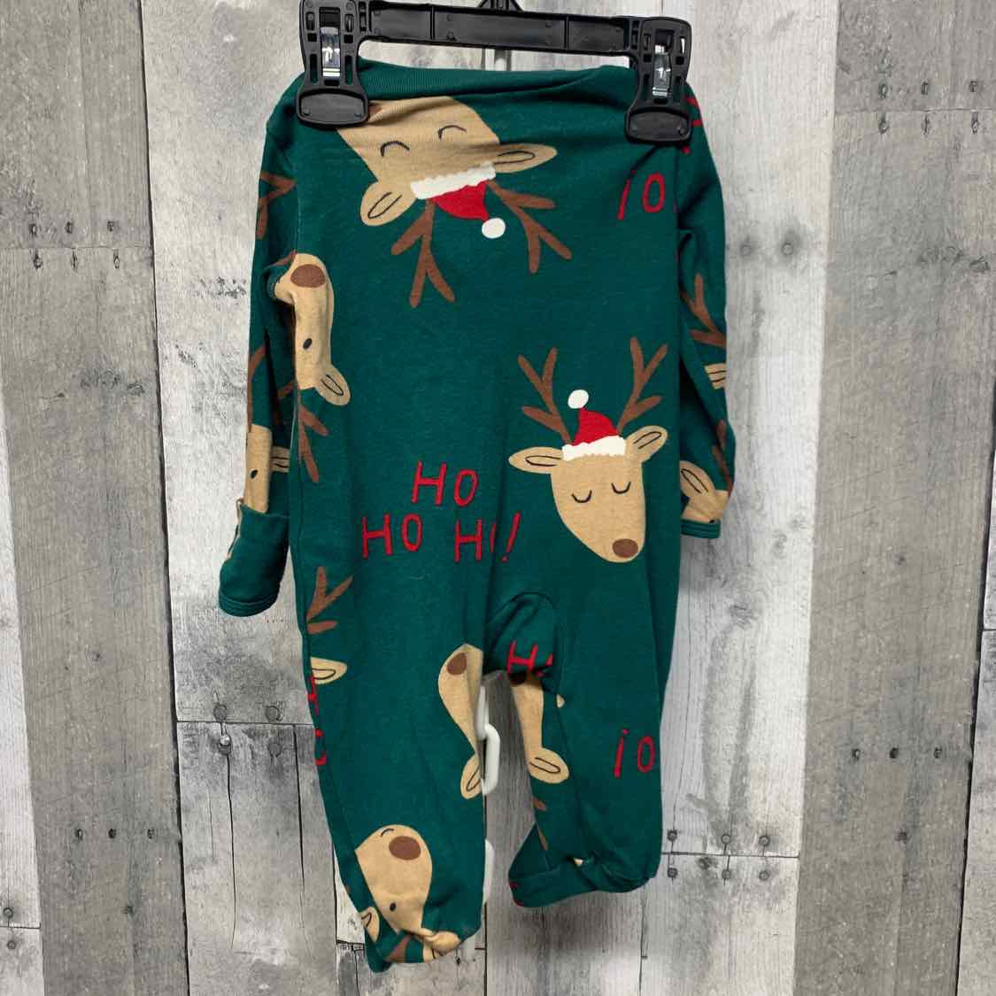 Size 3 Months Green Print Carter's Footy PJs
