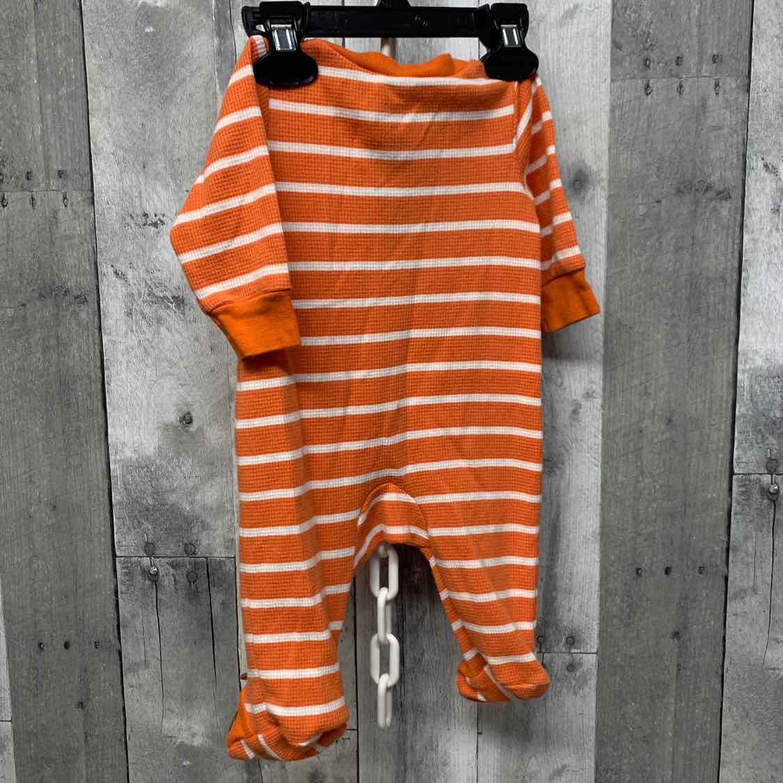 Size 3 Months Orange/White Just One You Footy PJs