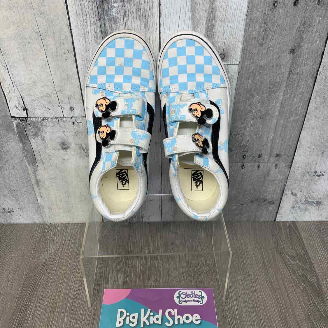 Size 2.5 White/Blue Vans Sneakers