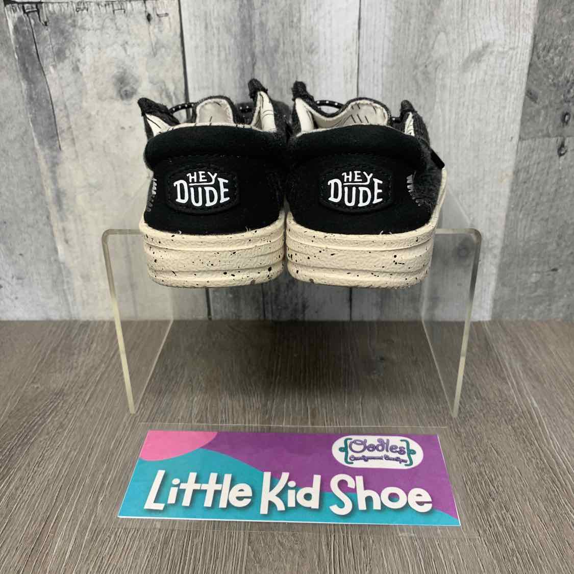 Size 8 Black/White Hey Dude Loafers