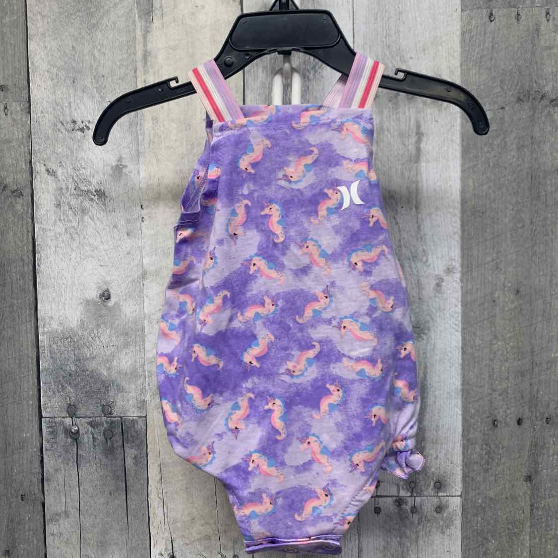Size 6 Months Purple Print Hurley Romper