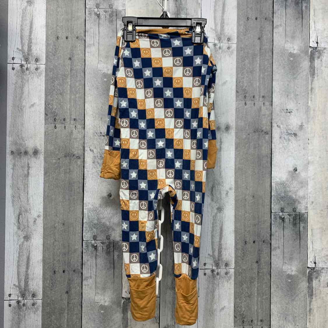 Size 12-18 Months Blue/Brown Bamboo Footy PJs