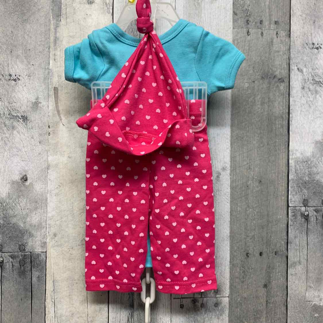 Size 0-3 Months Blue/Pink Swiggles Shirt/Leggings