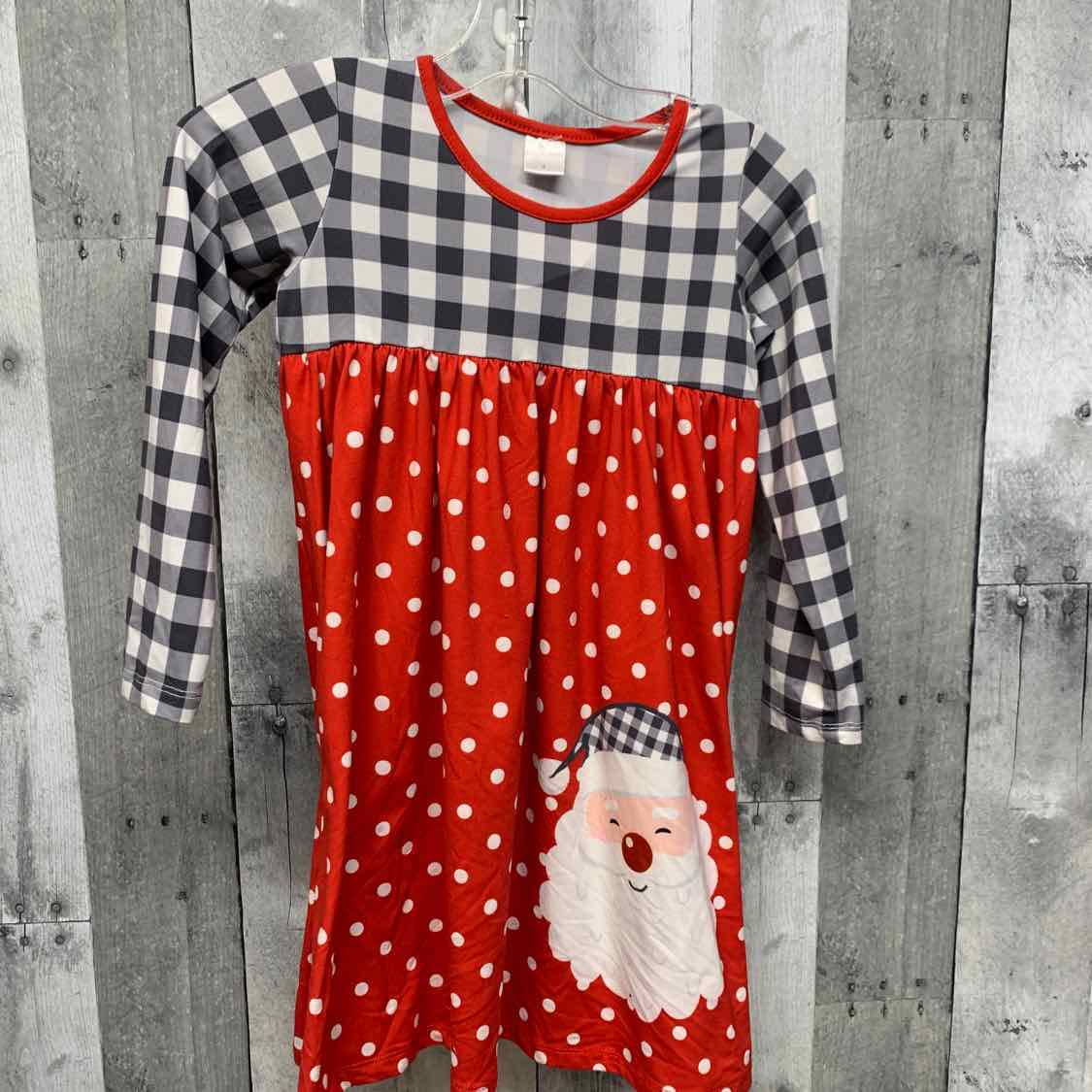 Size 4 Red/White B Brand LS Dress