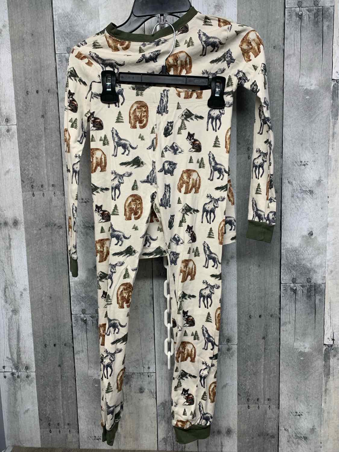 Size 8 Ivory/Green Members Mark 2pc PJs
