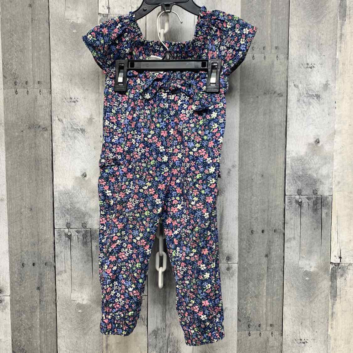 Size 24 Months Navy Floral B Brand Shirt/Pants - OodlesCB